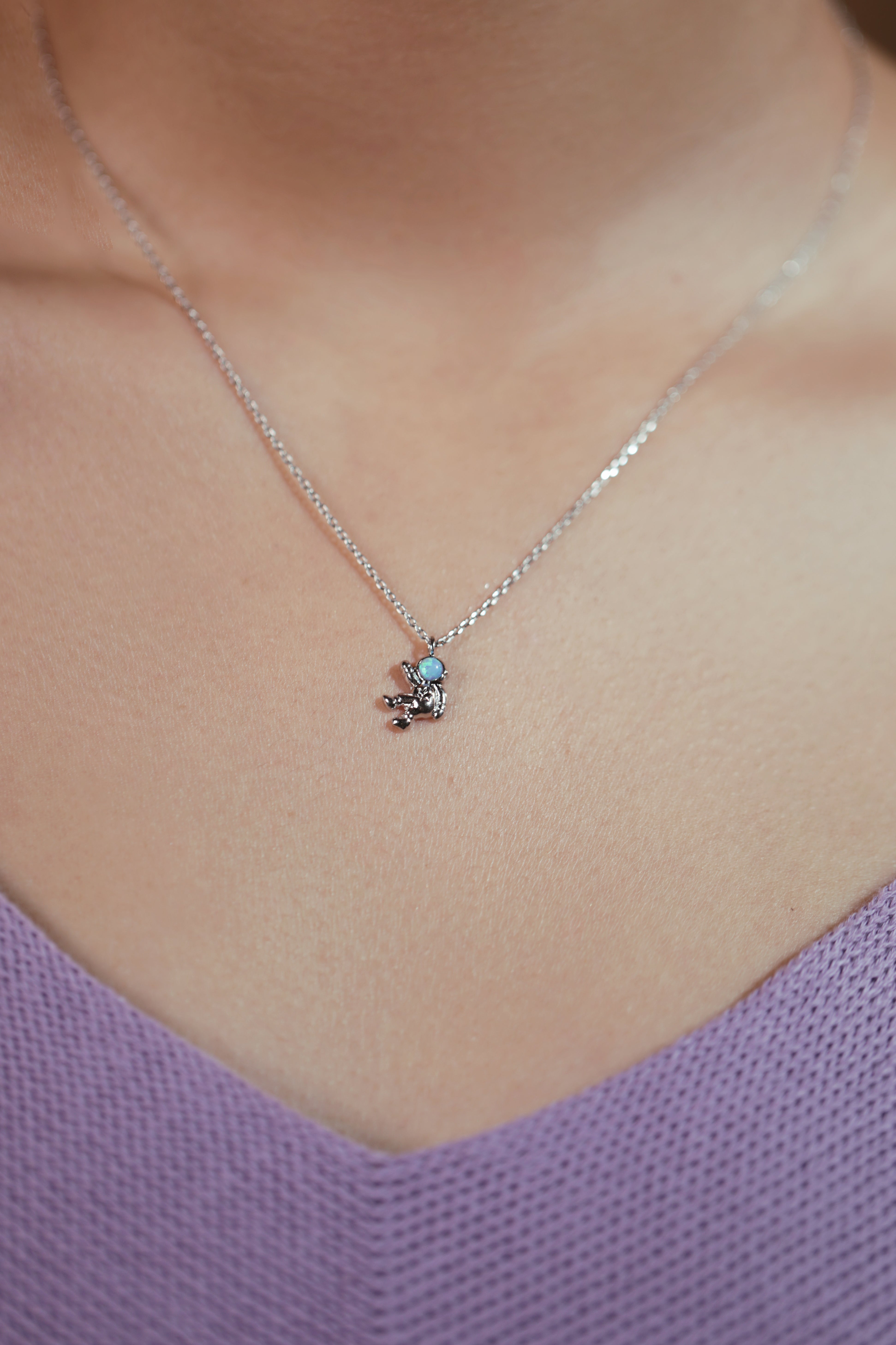 Spaced Out - Silver with Aquamarine Set