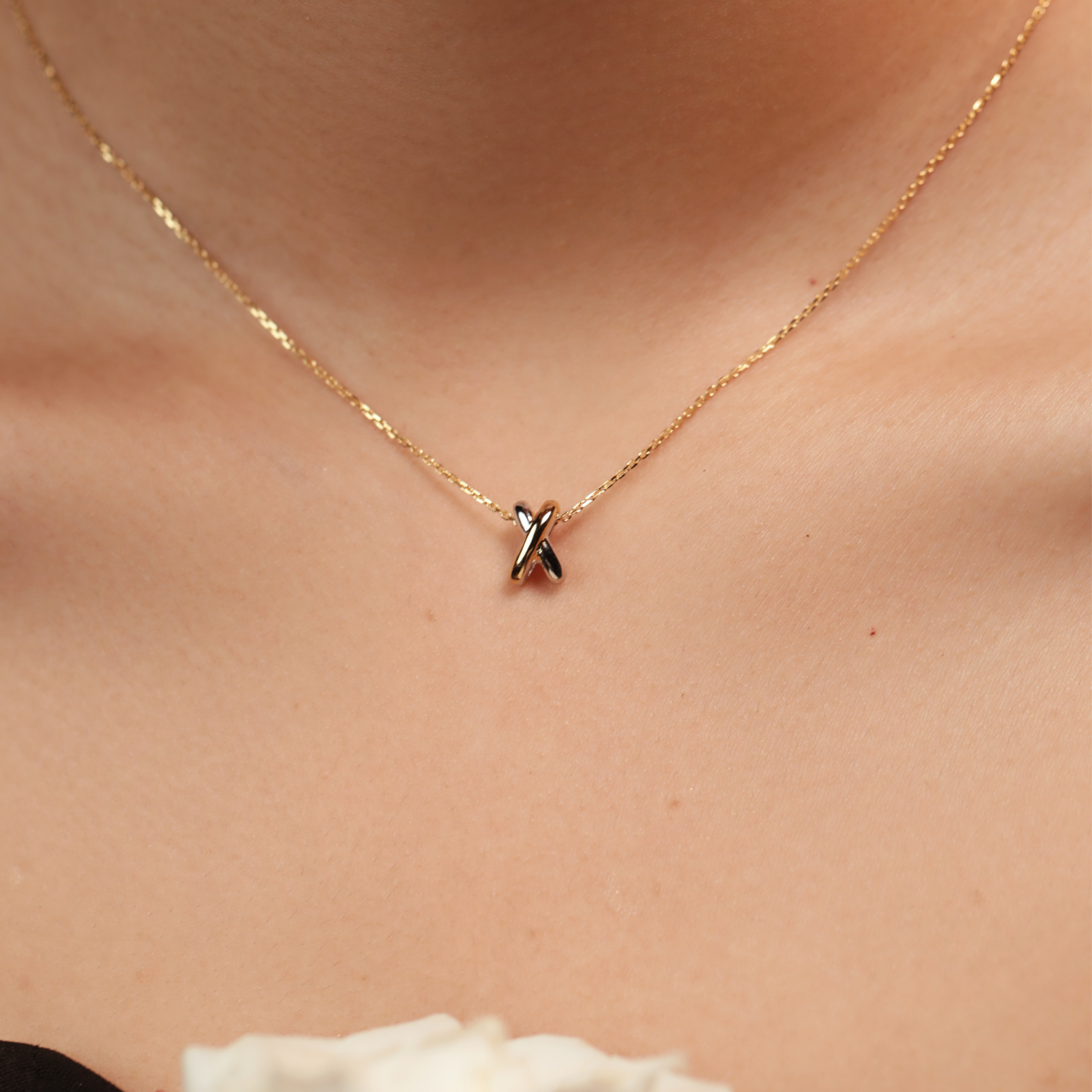 Star Crossed Lovers Two Tone Necklace