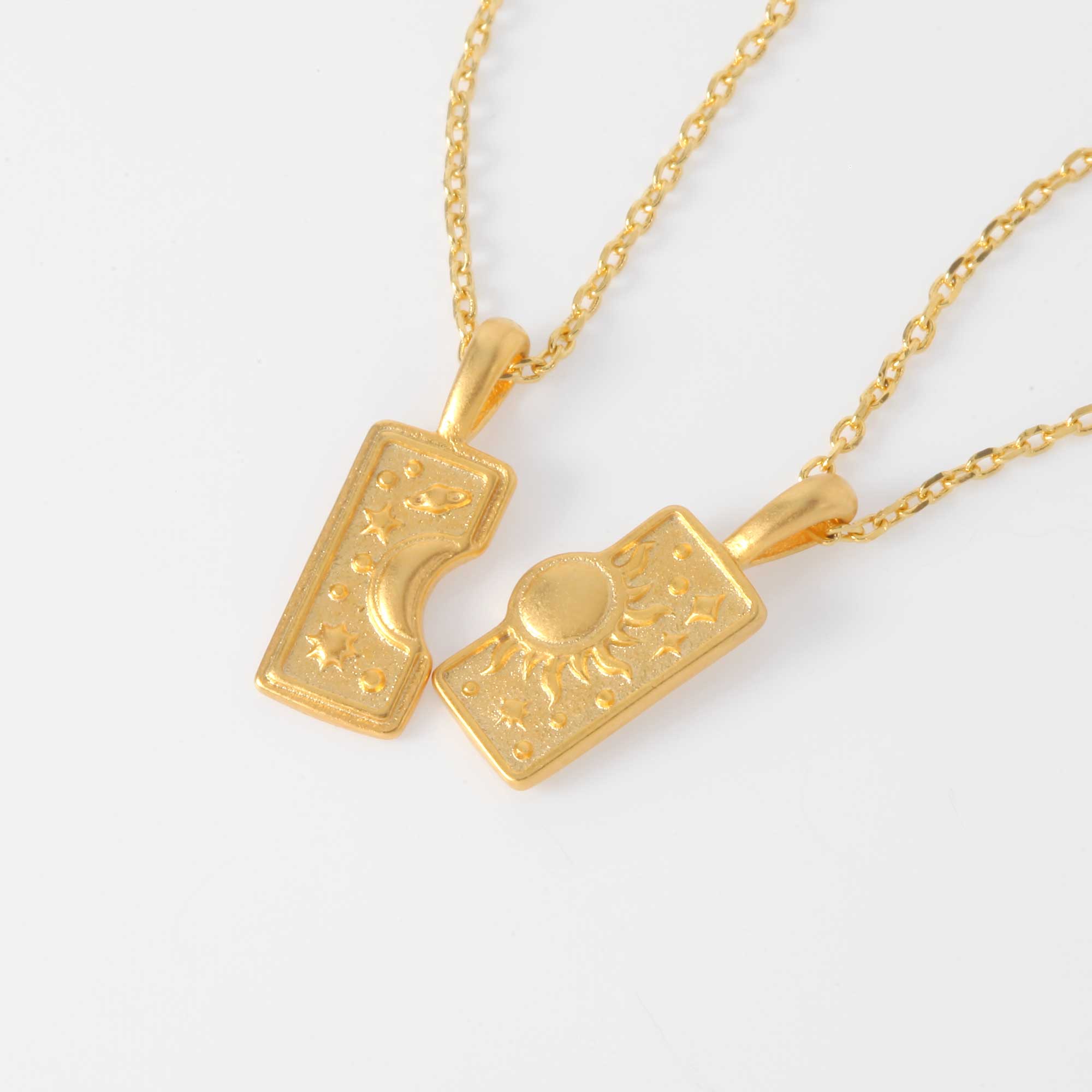 Sun & Moon Friendship Twin Necklaces (Pair of 2)