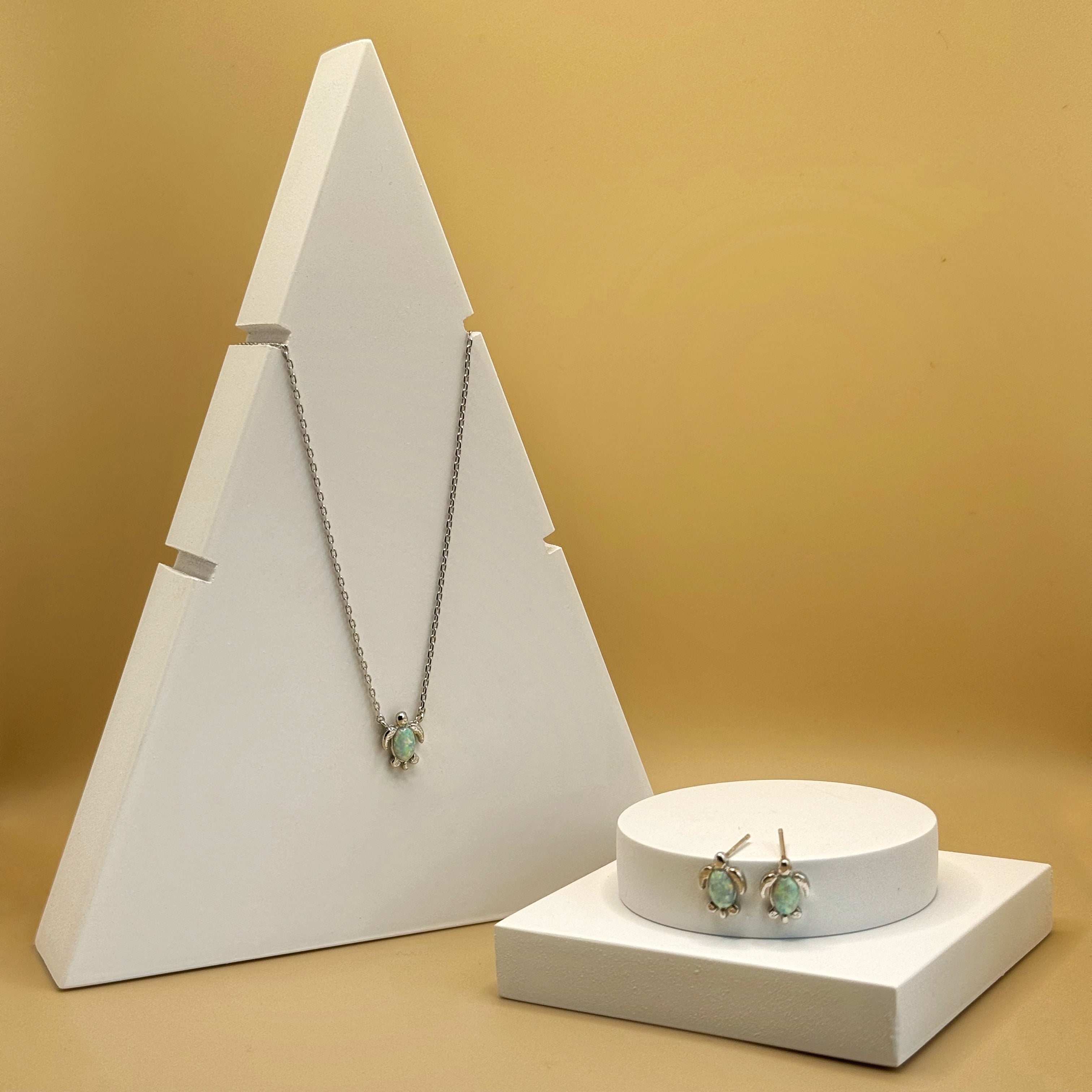 Turtle Treasures Silver with Opal Set