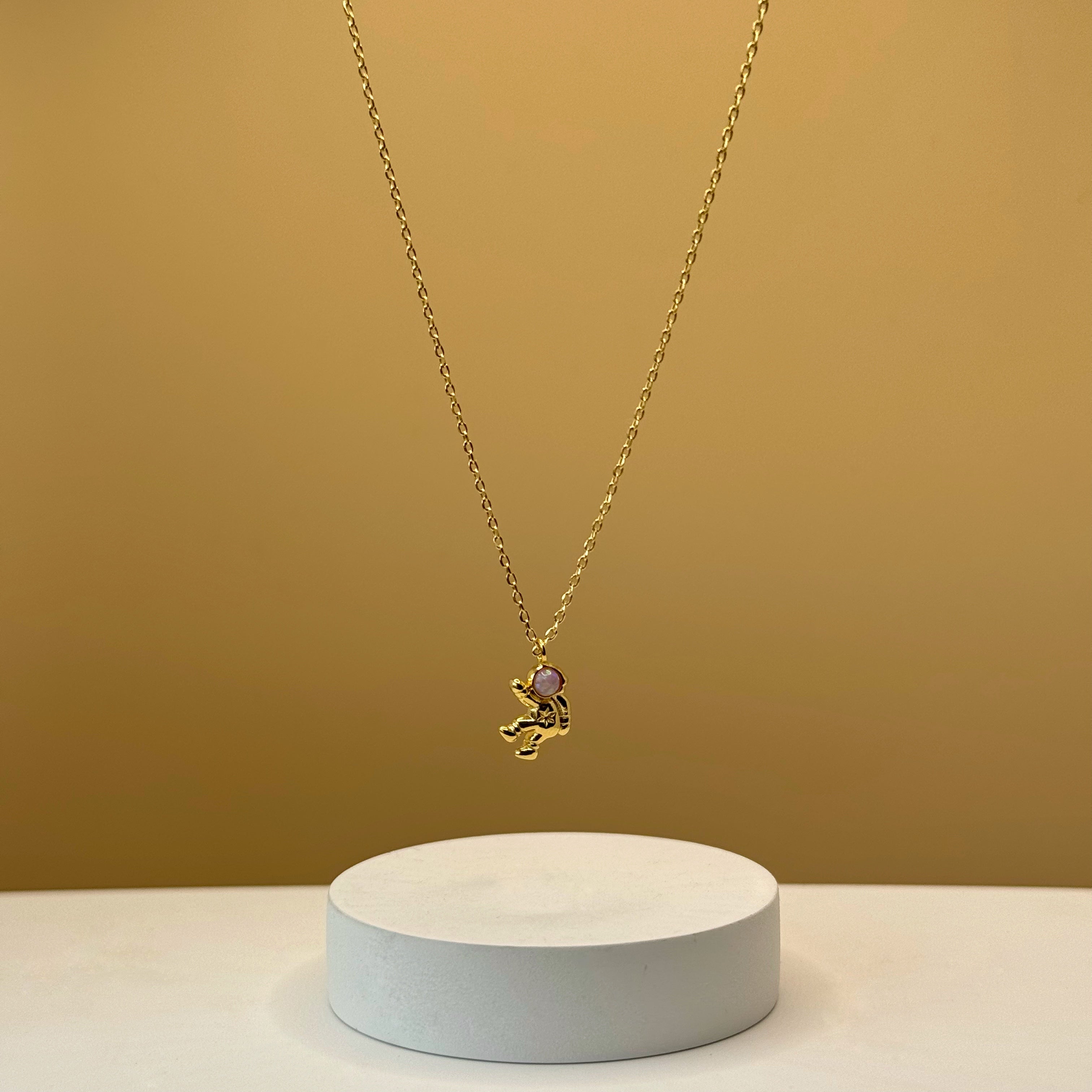 Spaced Out - Gold with Pink Opal Set
