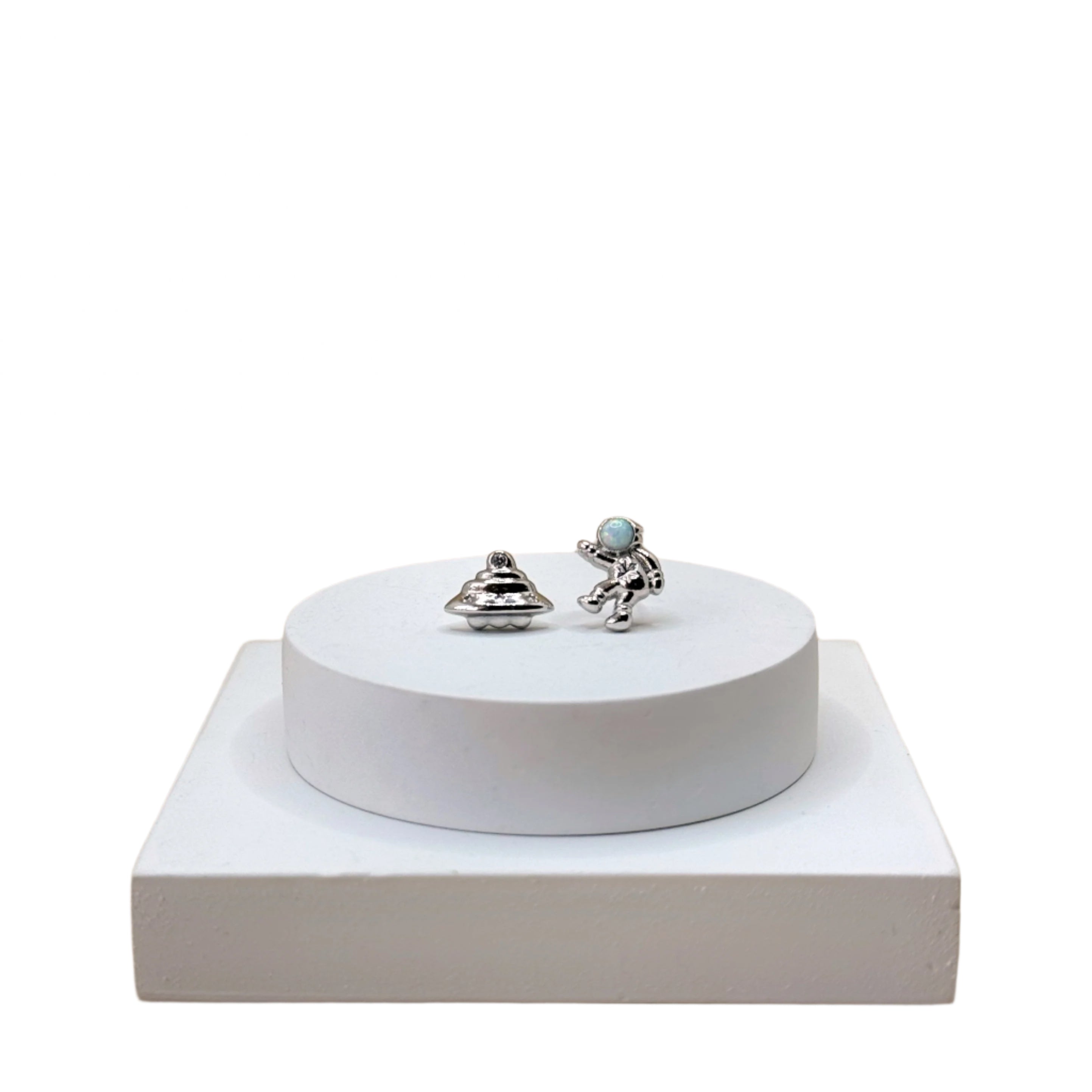 Spaced Out - Silver with White Opal Set