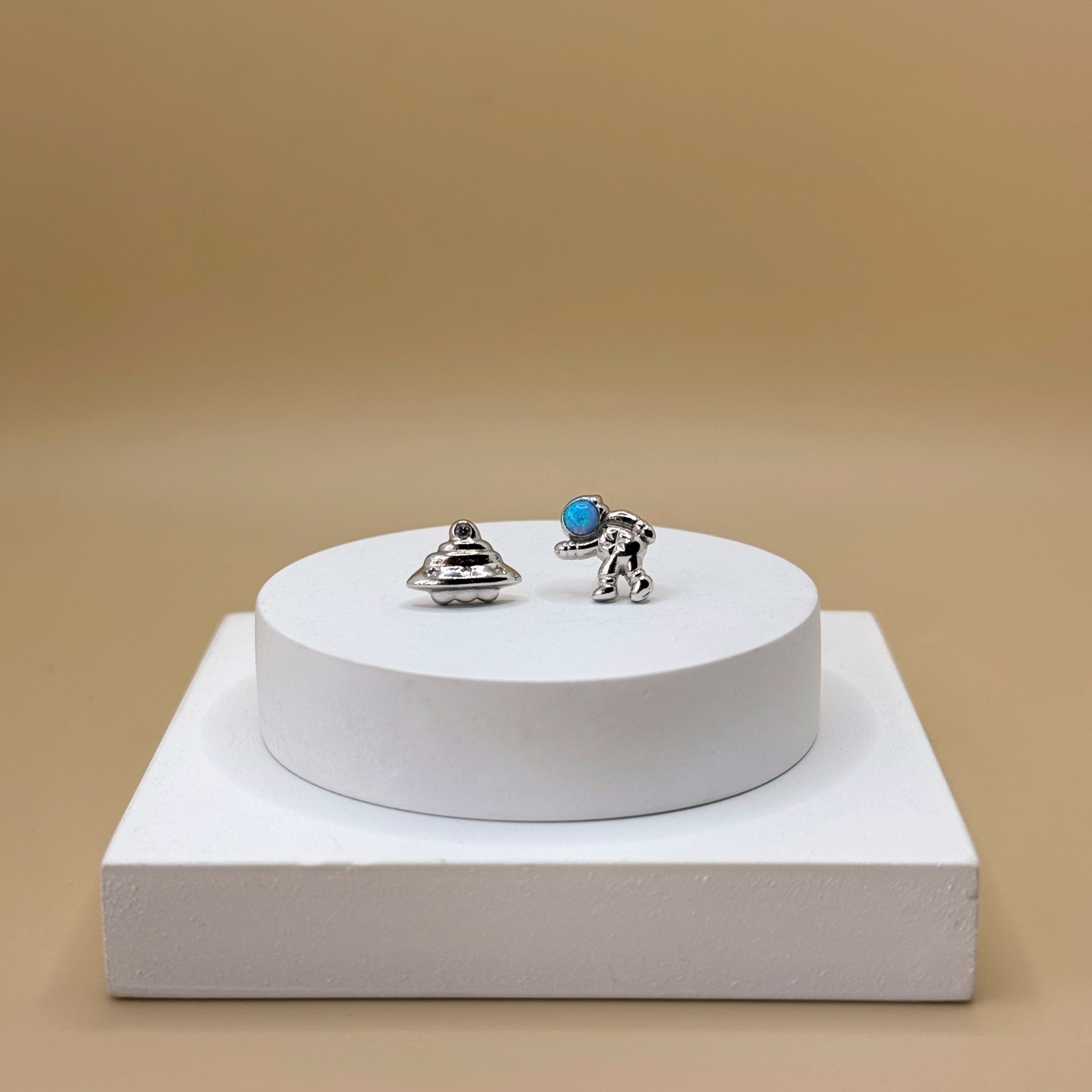 Spaced Out - Silver with Aquamarine Set