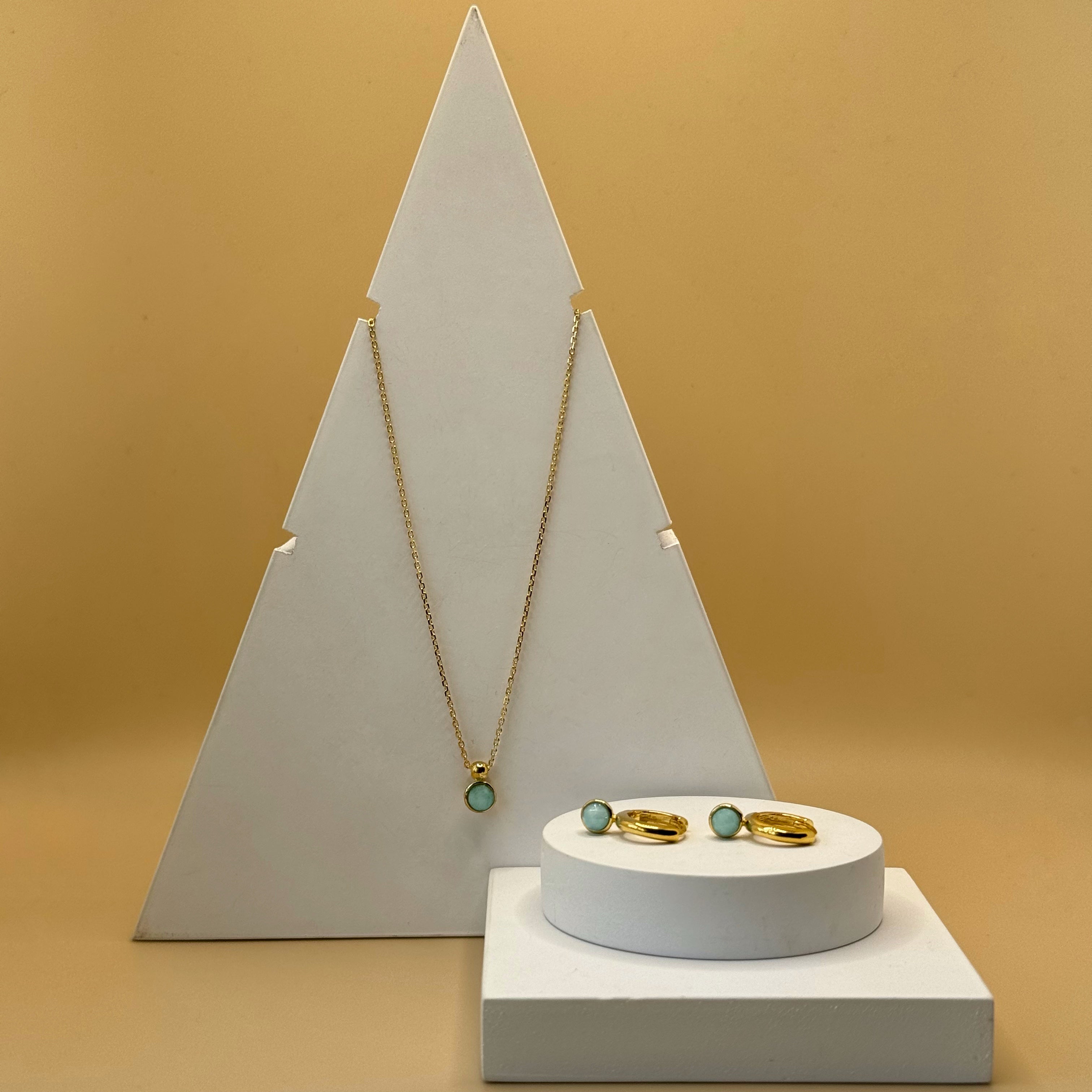 Inner Glow Gold with Chrysoprase Set