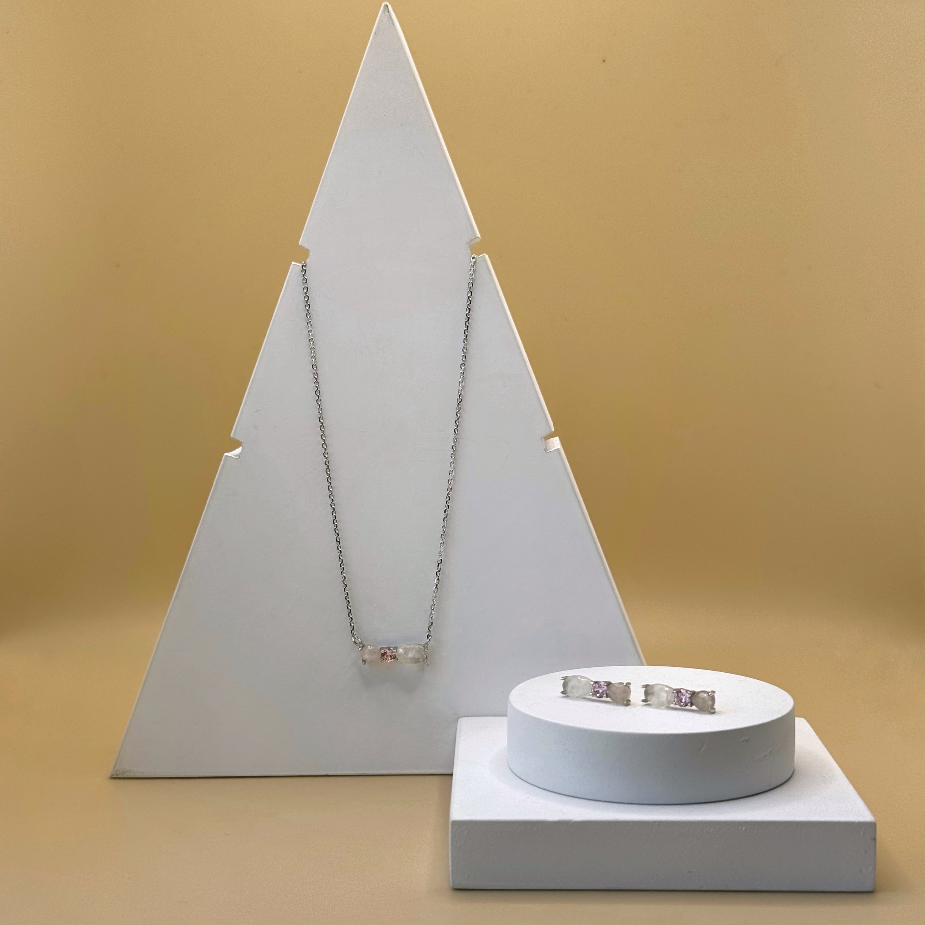 Daily Chic Silver with Rose Quartz Set