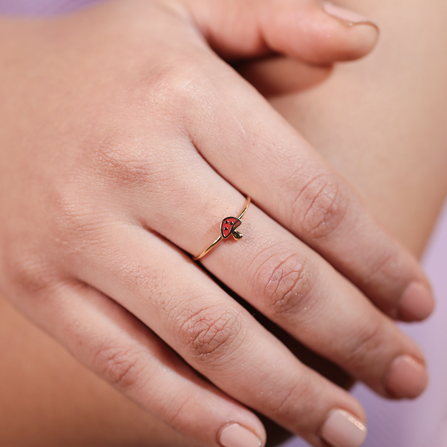 I Shroom You Ring - Red & Blue Mushroom