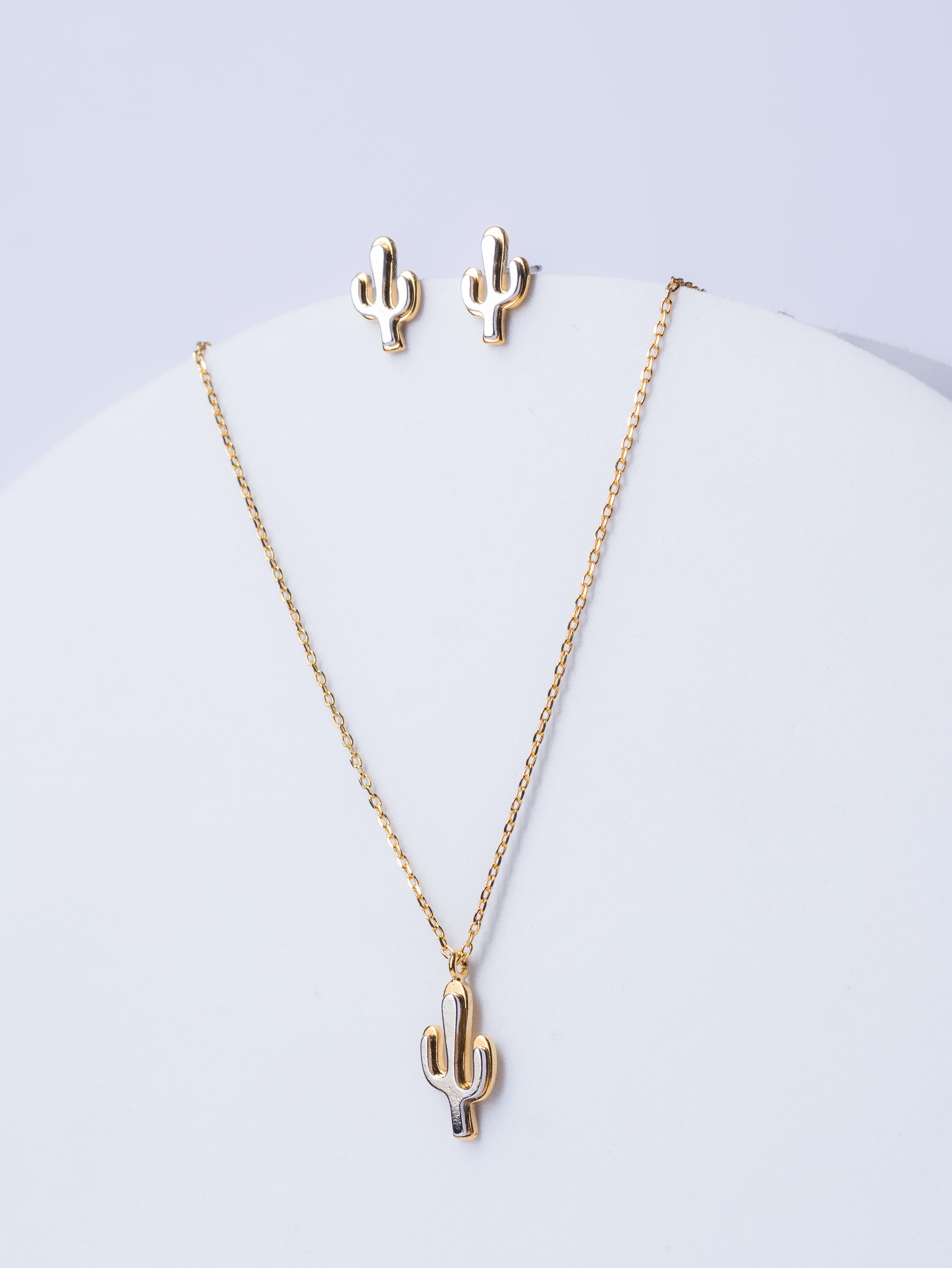 Two toned Cactus necklace