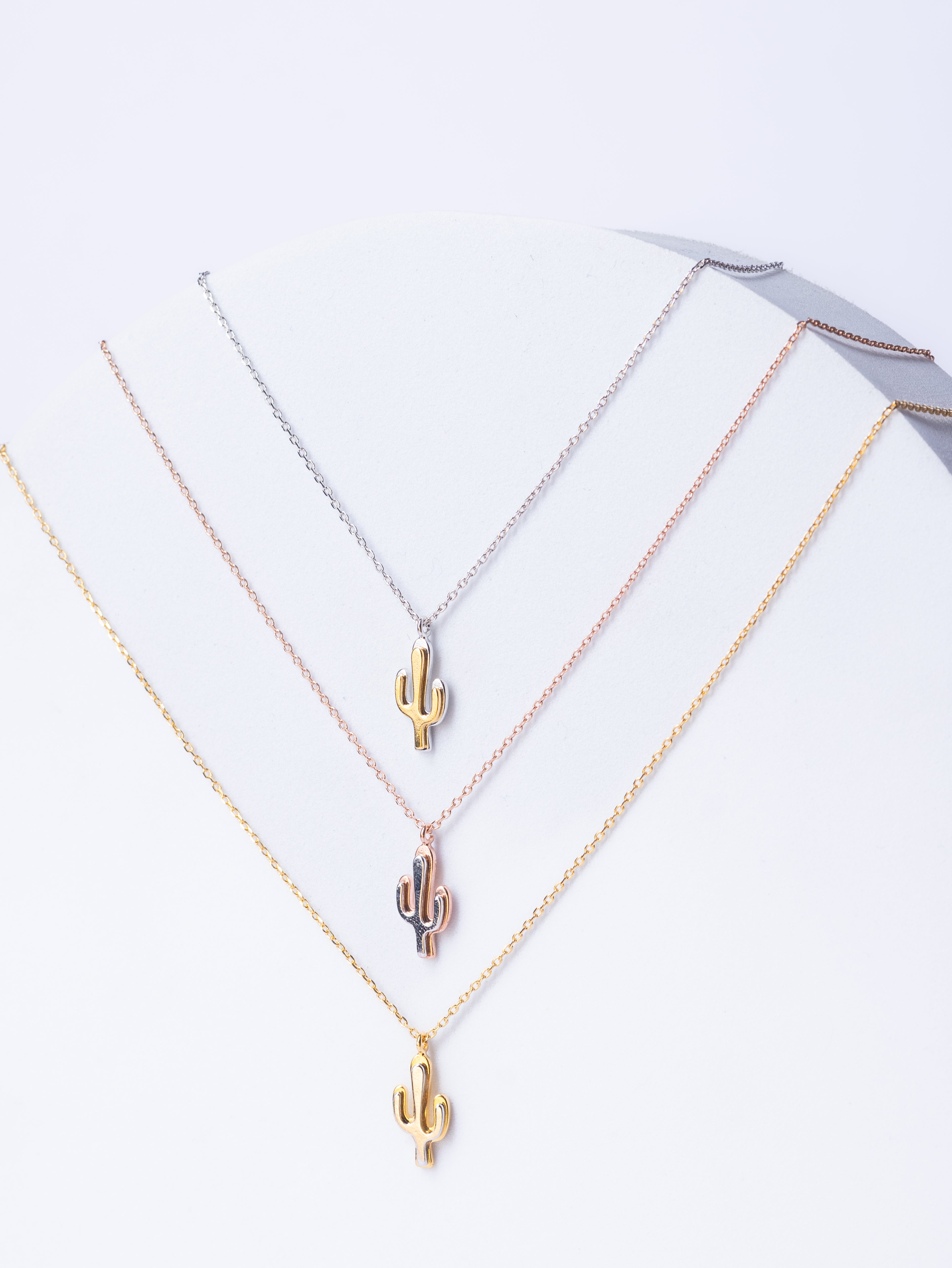 Two toned Cactus necklace