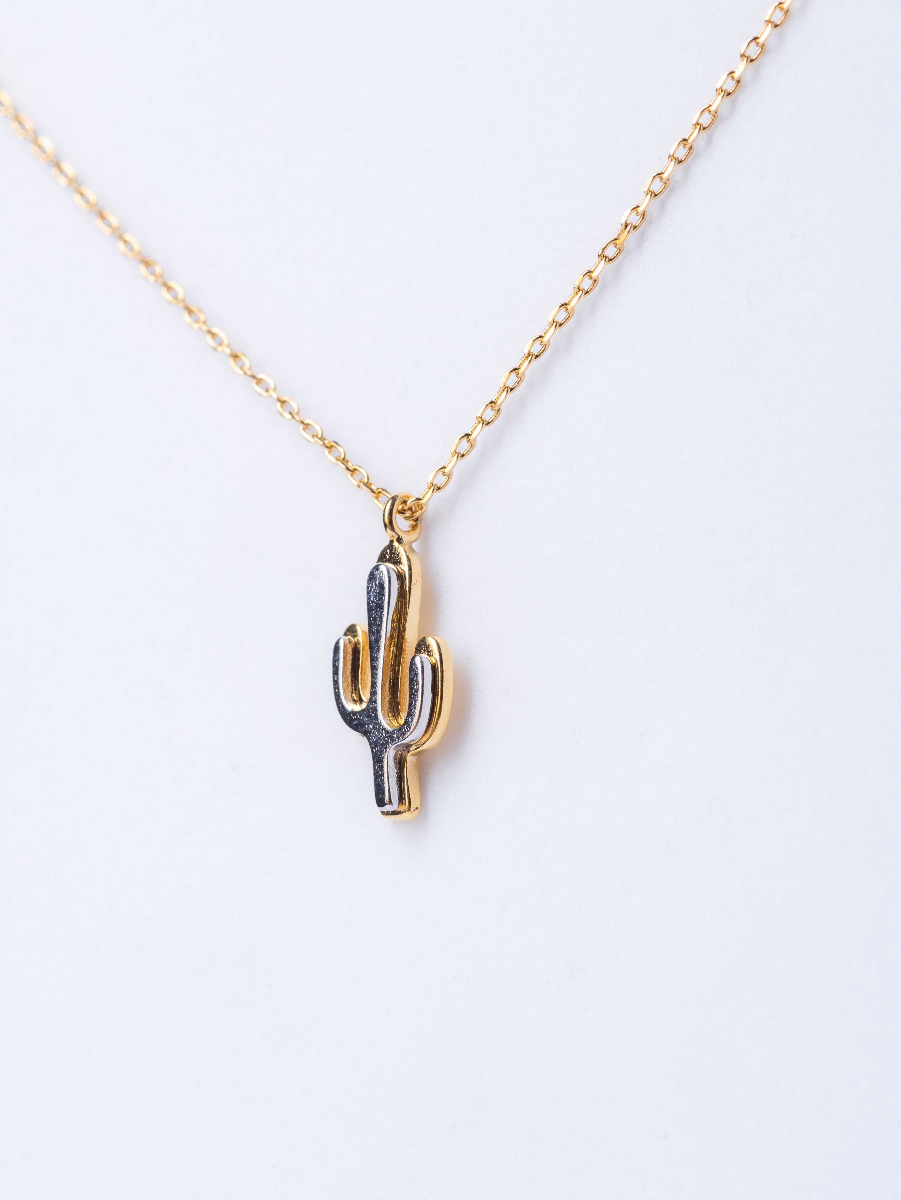 Two toned Cactus necklace
