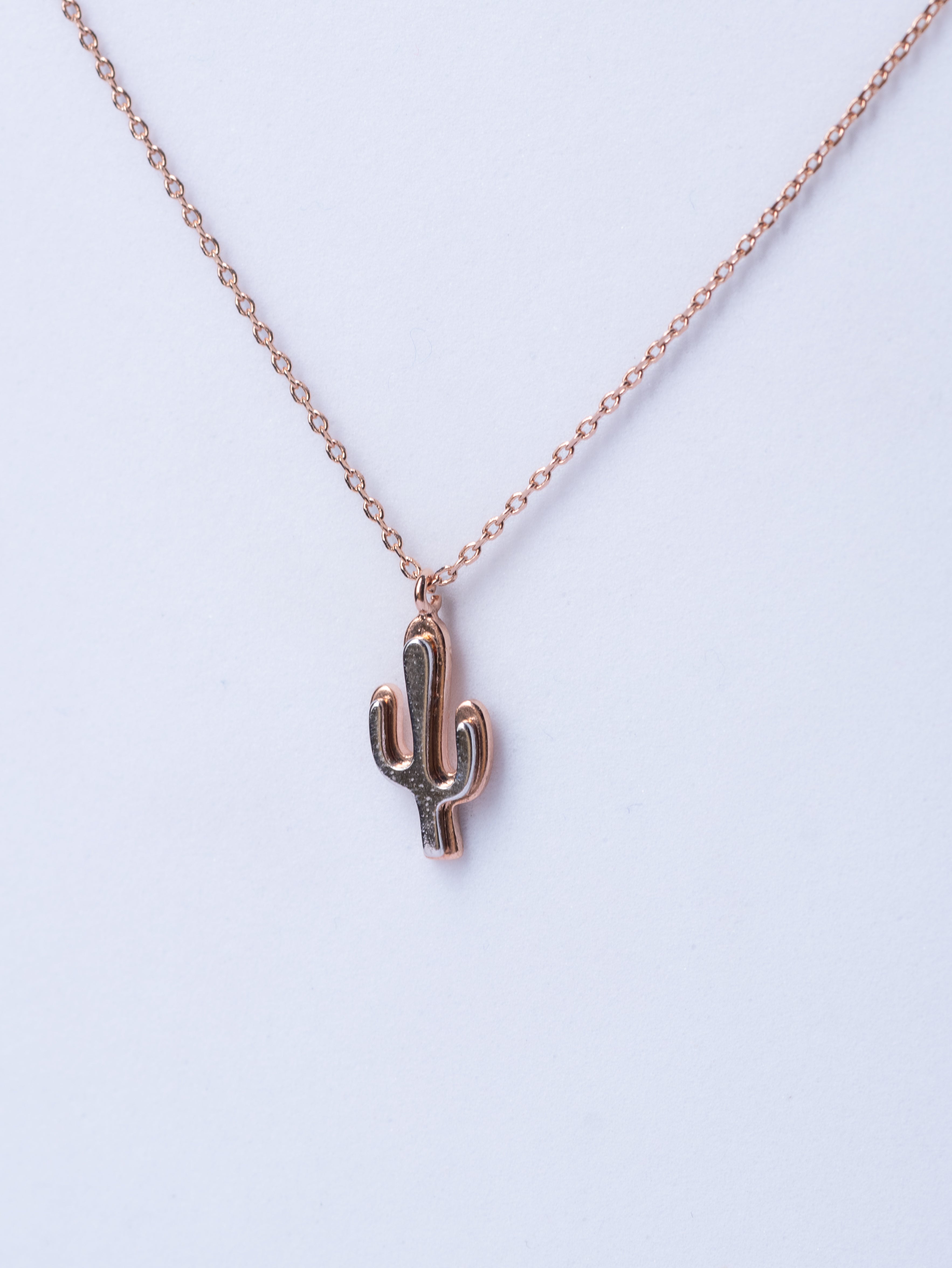 Two toned Cactus necklace