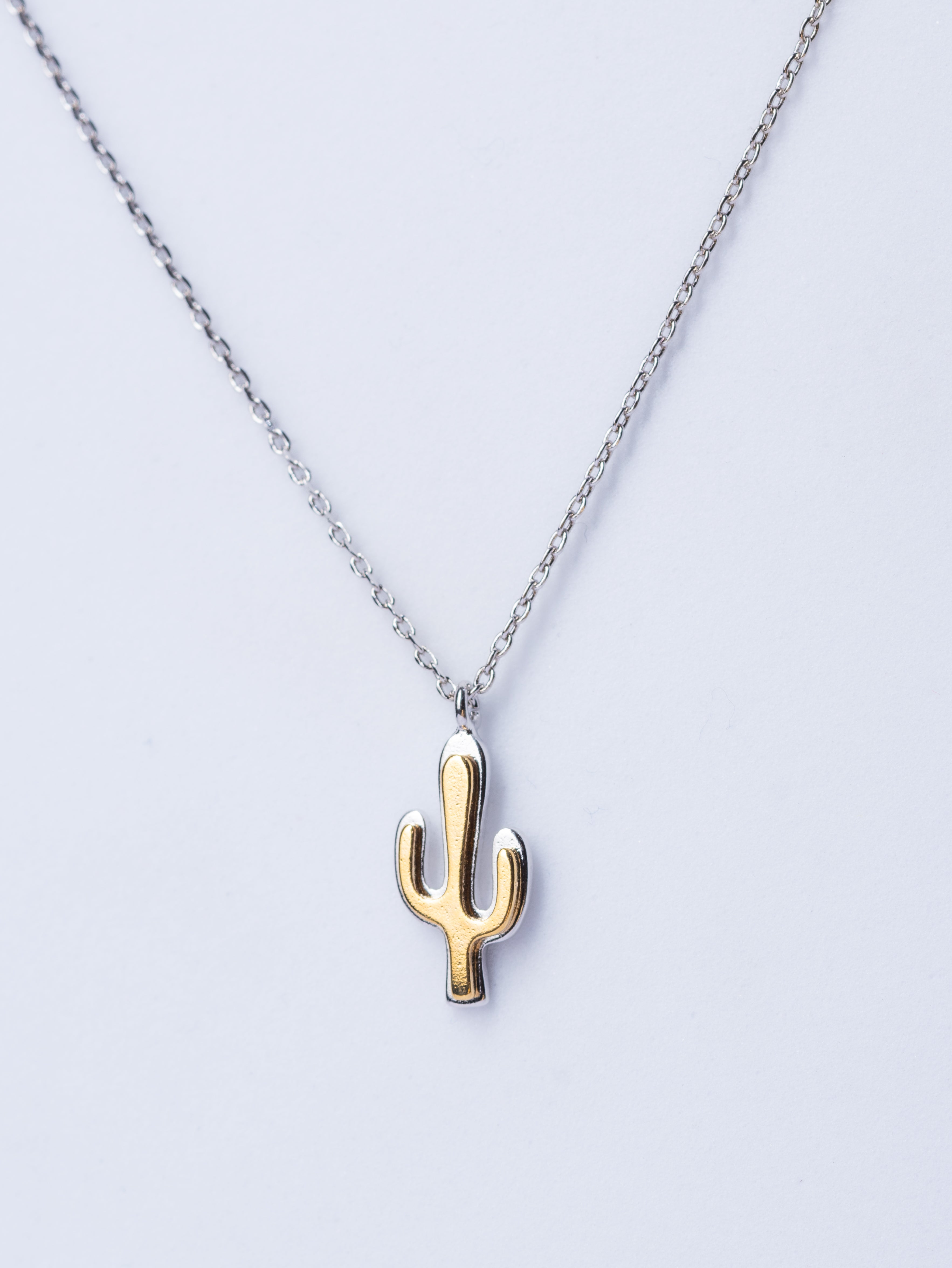 Two toned Cactus necklace