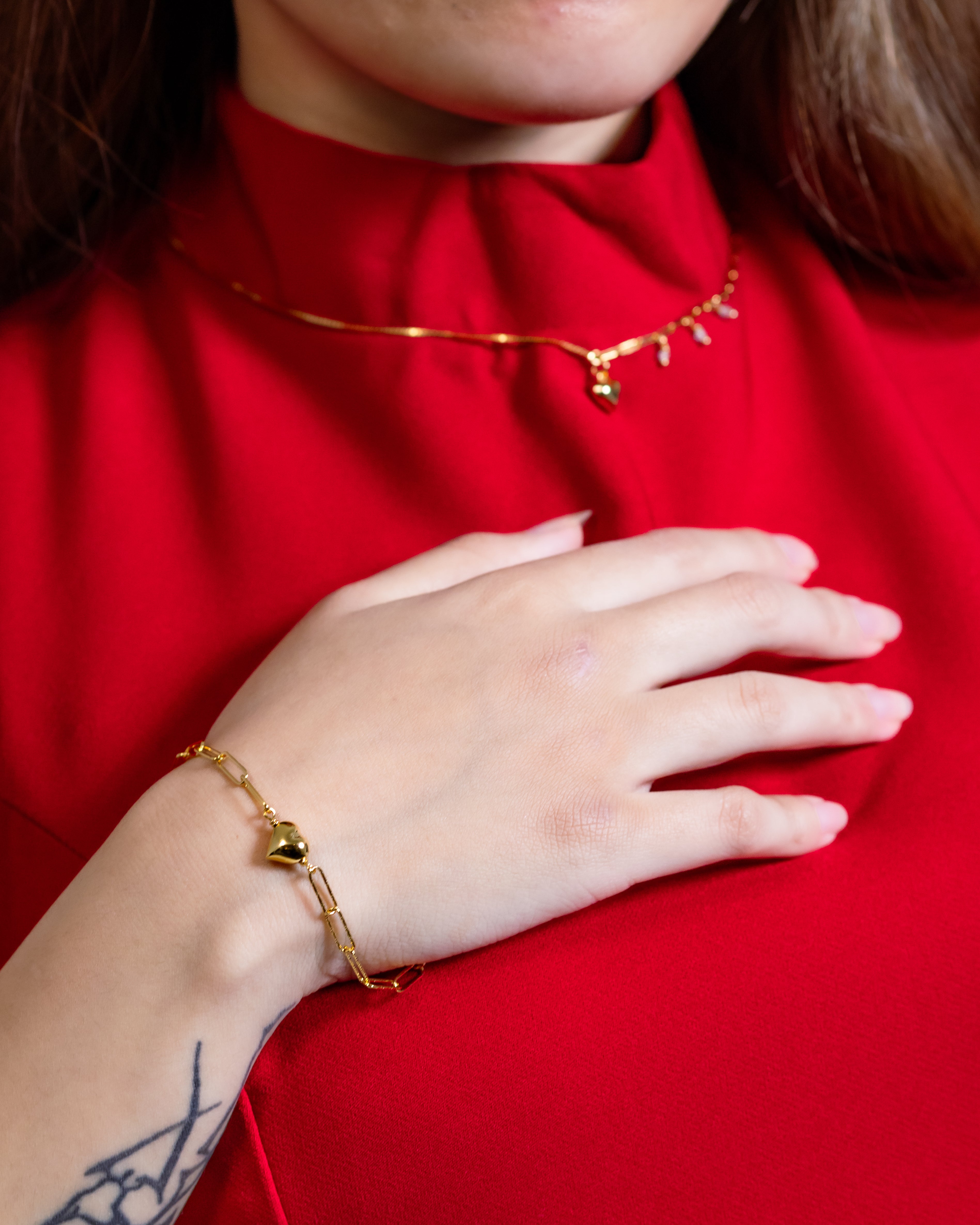 Linked hearts bracelet