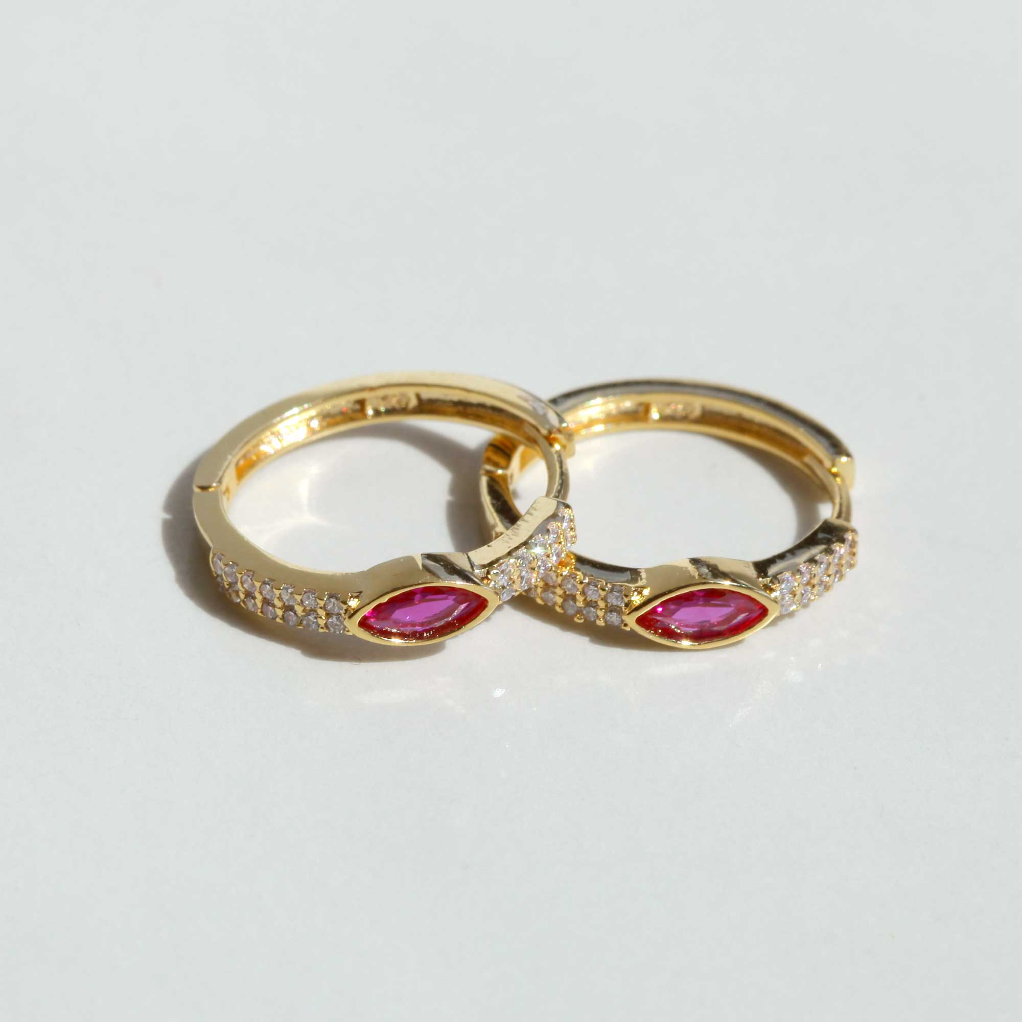 Festive orbit earrings- Ruby