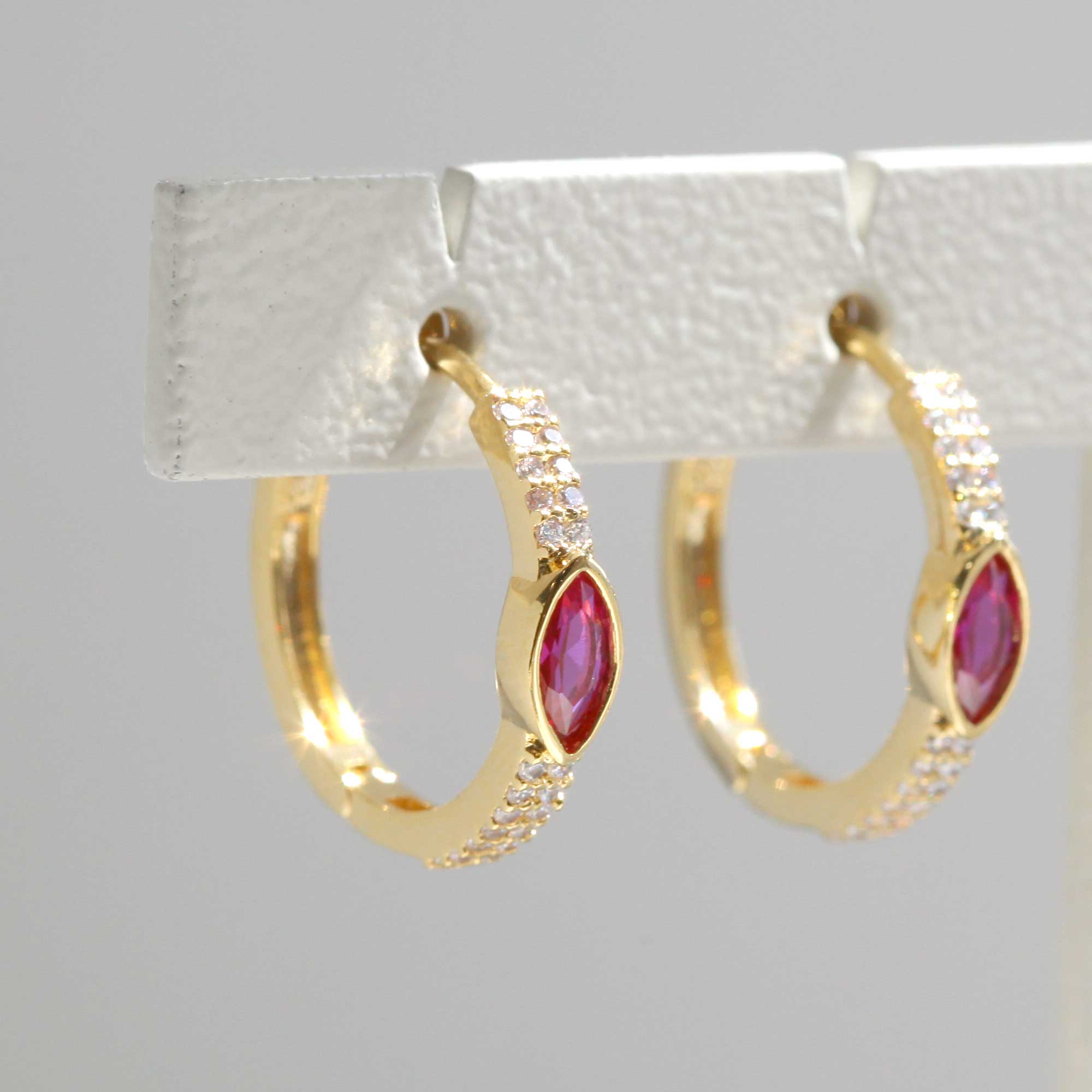 Festive orbit earrings- Ruby