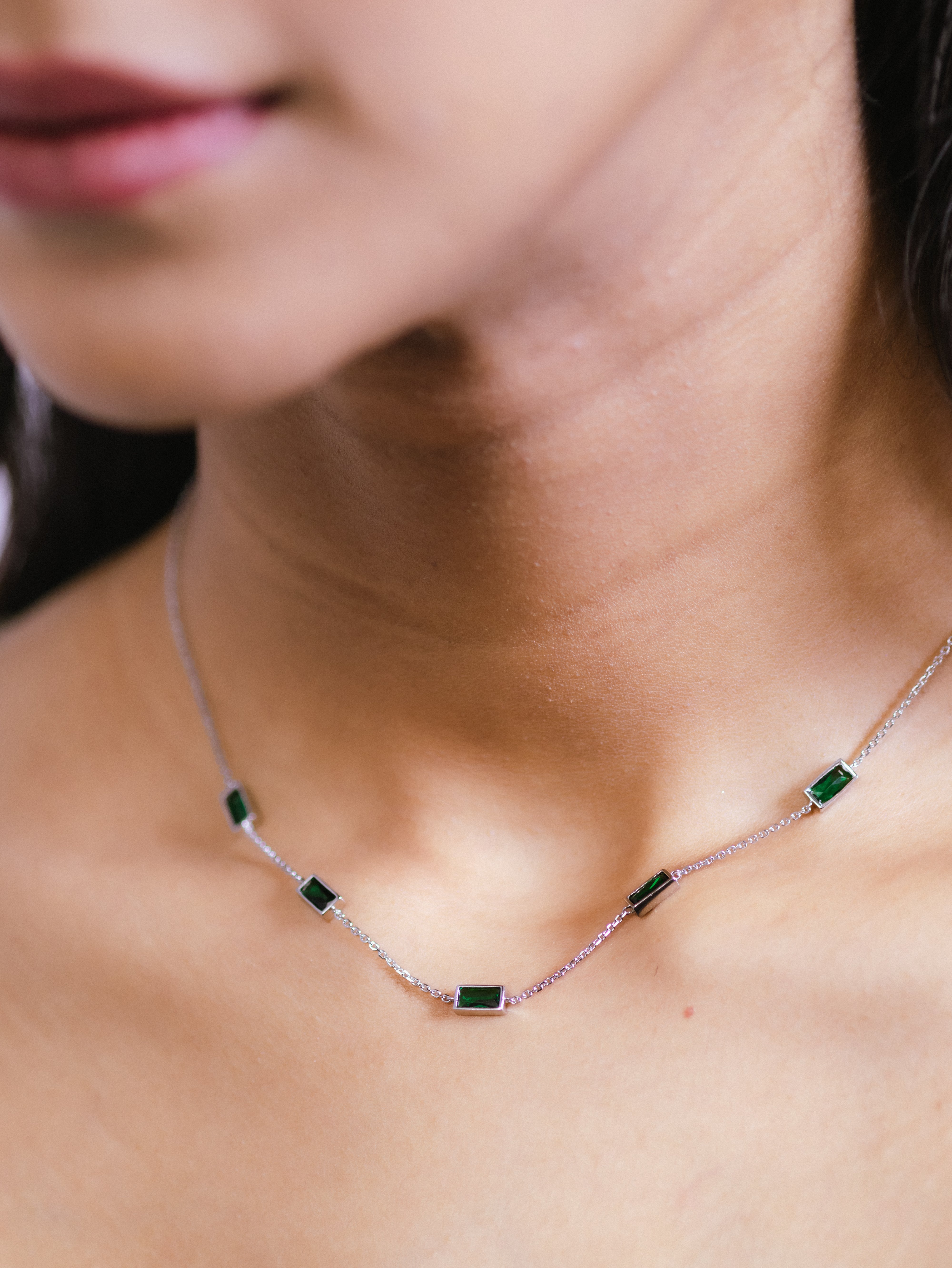 Edgy emerald necklace
