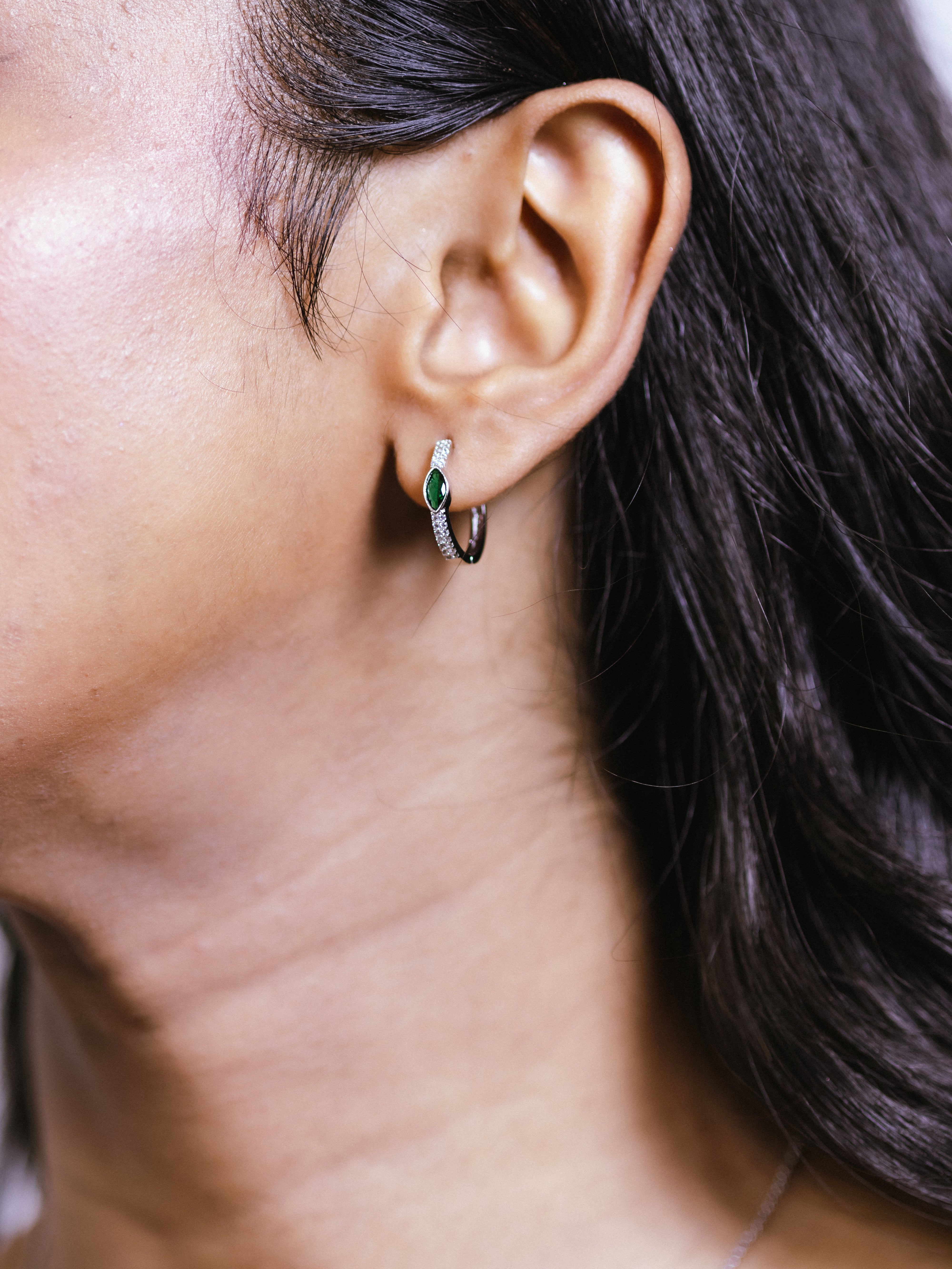 Festive orbit earrings- emerald