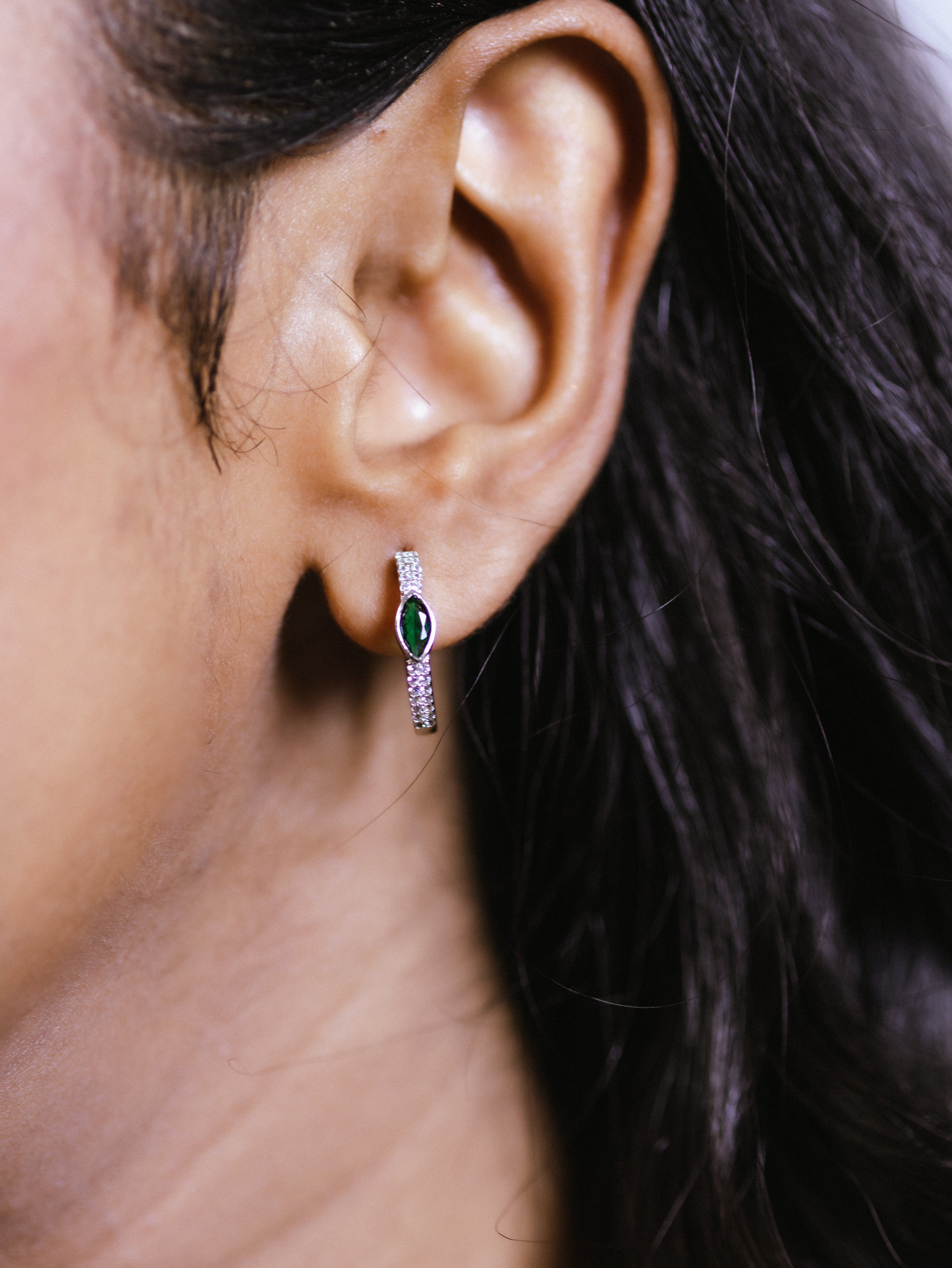 Festive orbit earrings- emerald