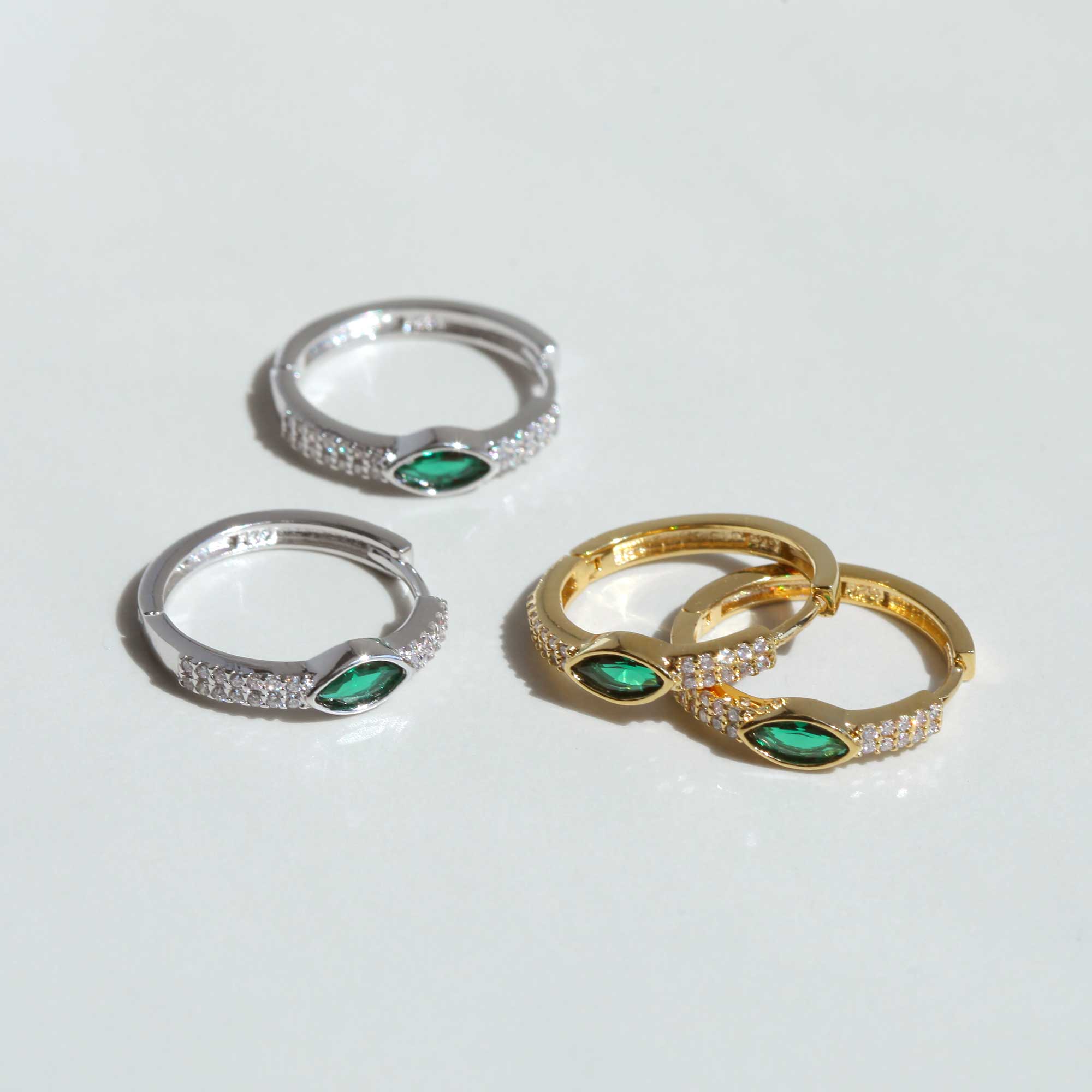 Festive orbit earrings- emerald