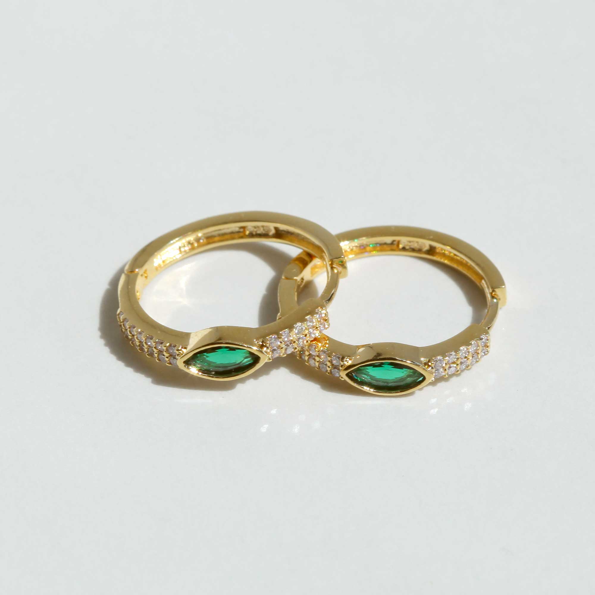 Festive orbit earrings- emerald