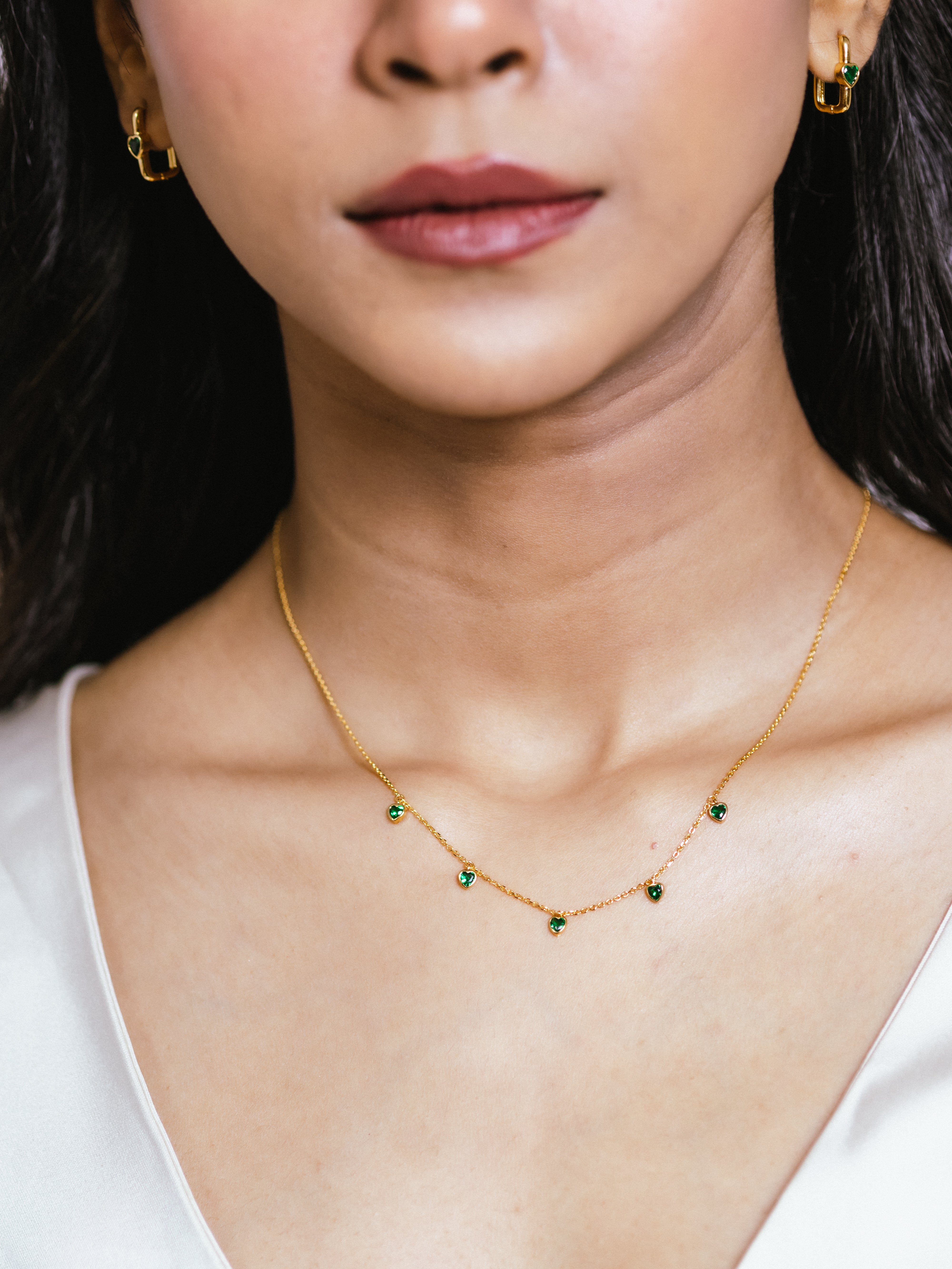 Heartfelt Green Emerald necklace