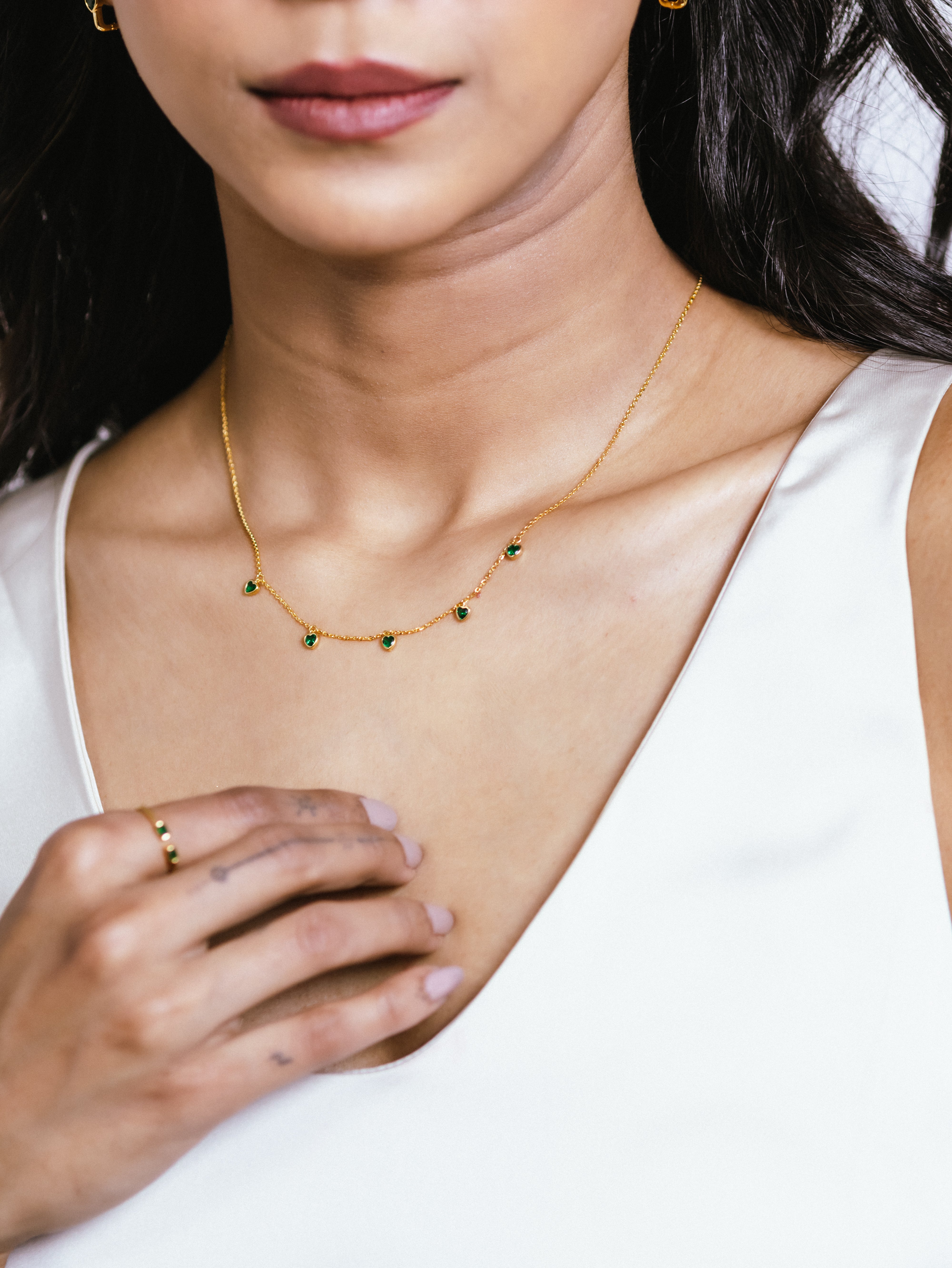 Heartfelt Green Emerald necklace