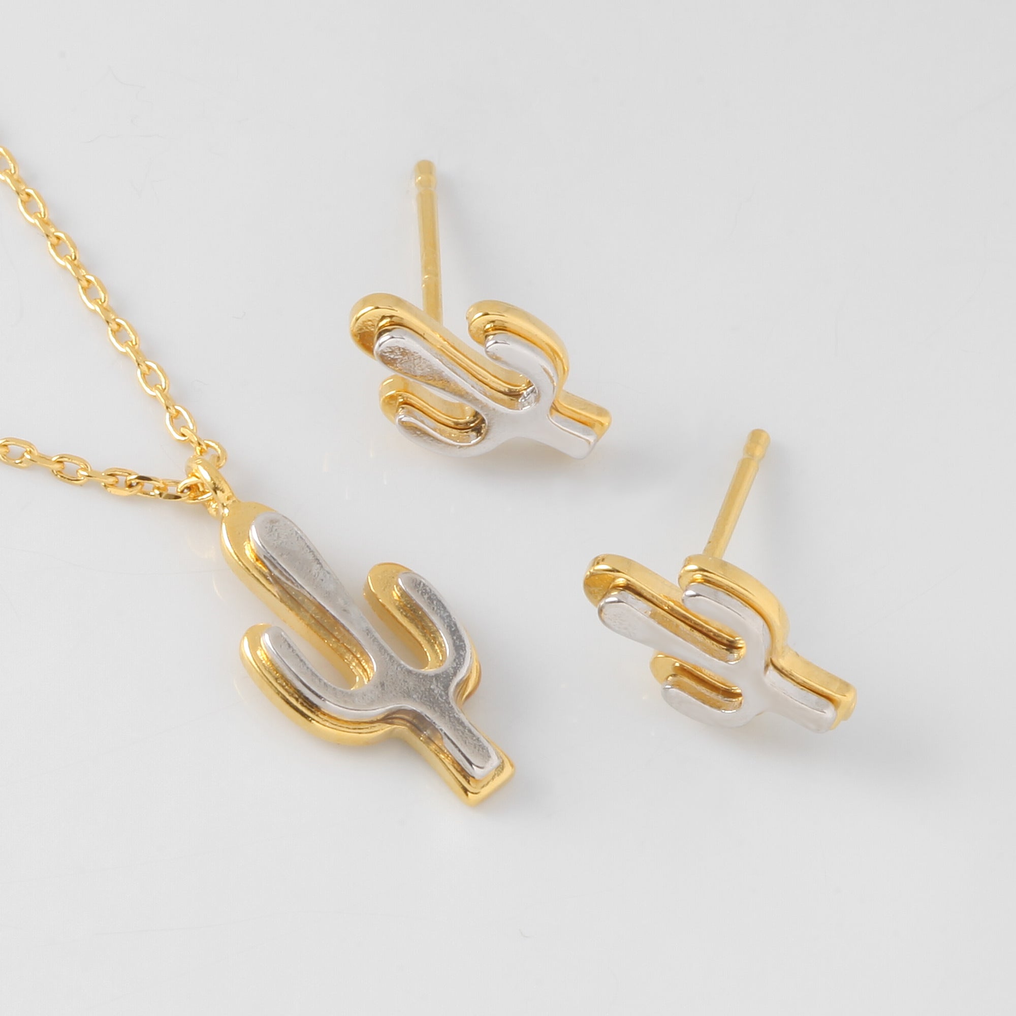 Two toned Cactus Earrings