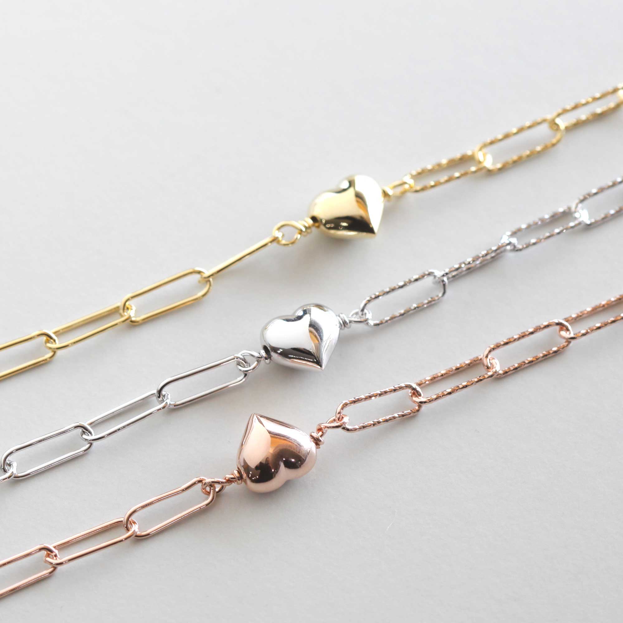 Linked hearts bracelet