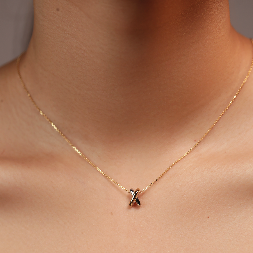 Star Crossed Lovers Two Tone Necklace