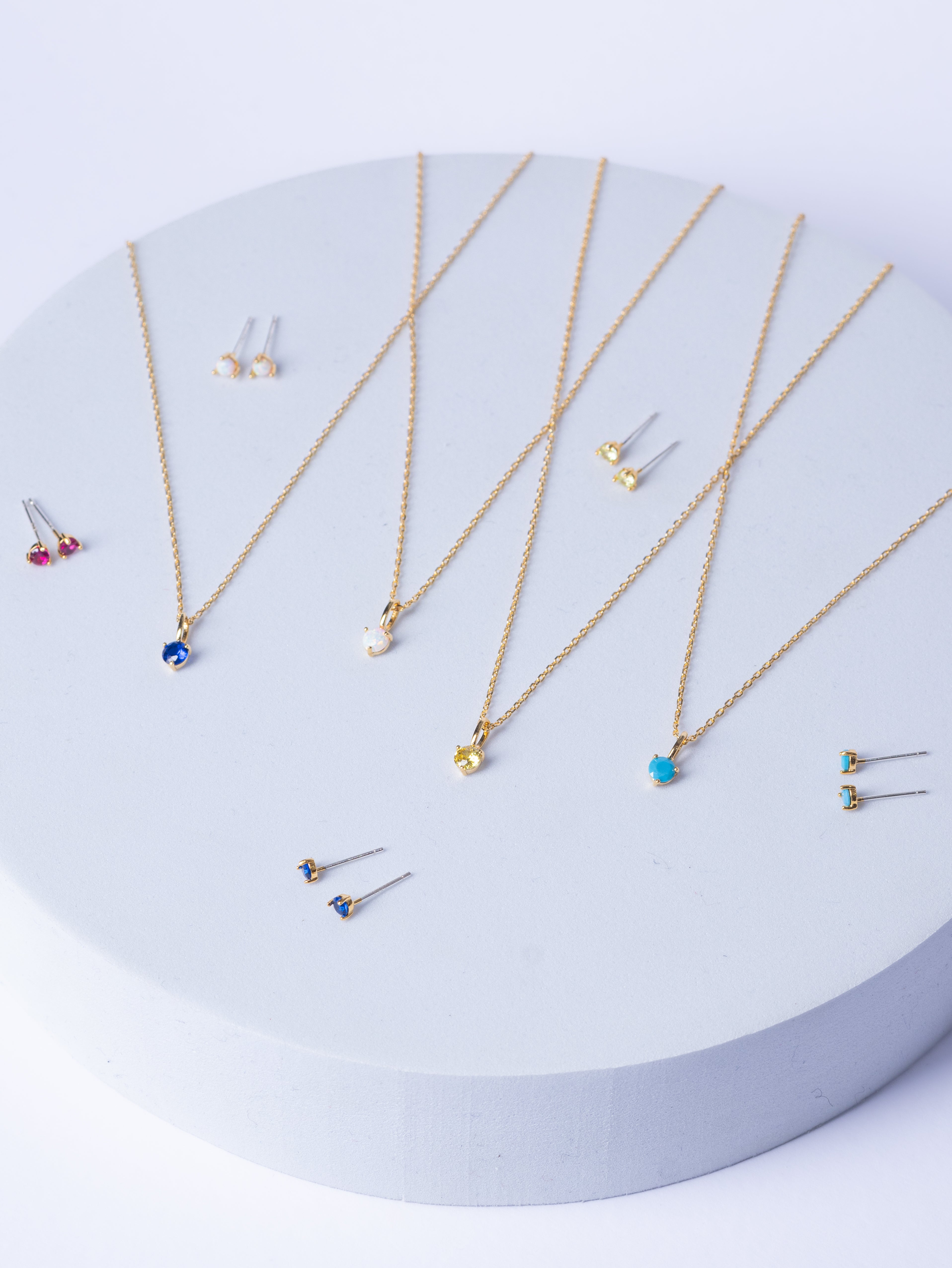 Birthstone Zodiac Earrings