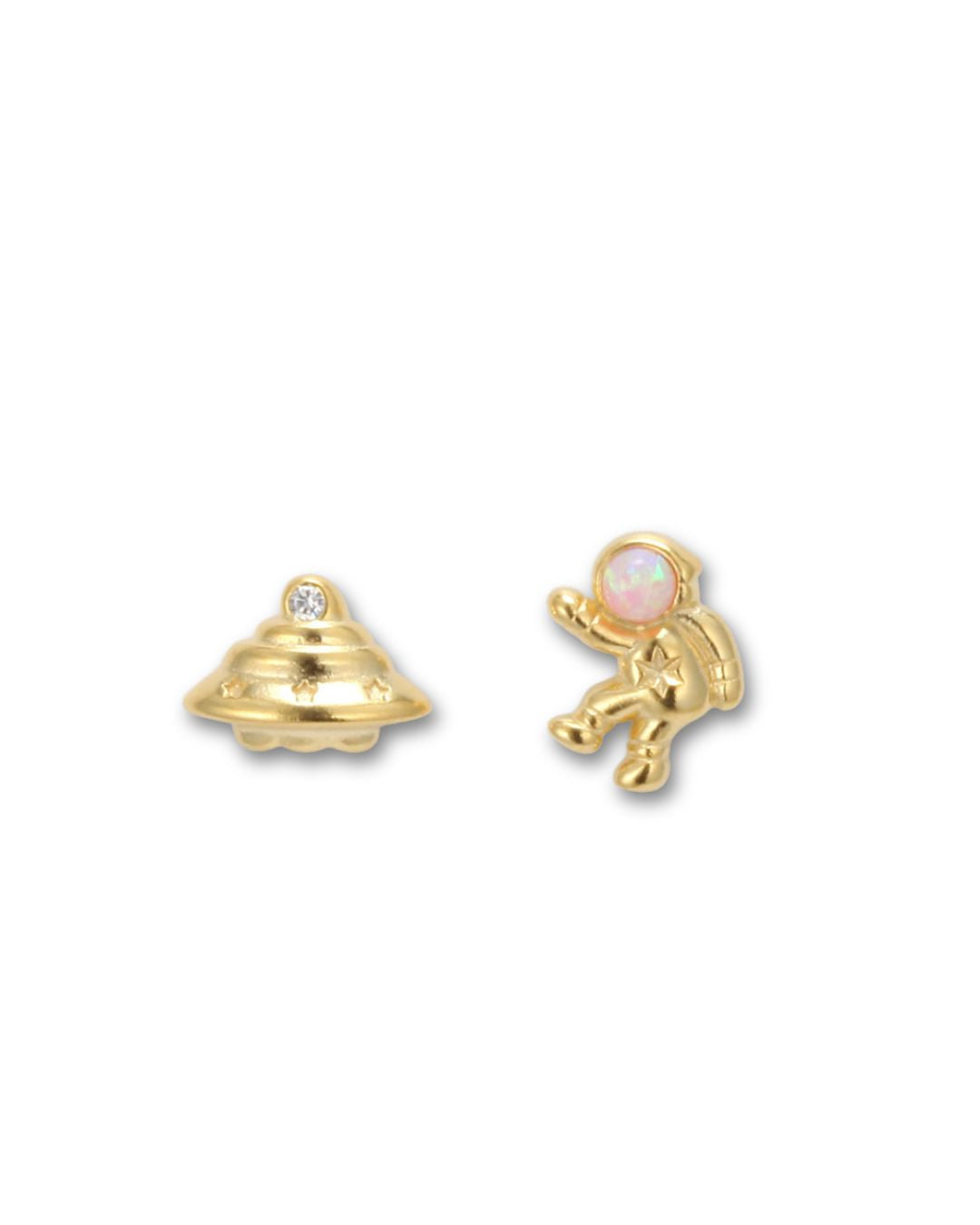 Spaced Out - Gold with Pink Opal Set